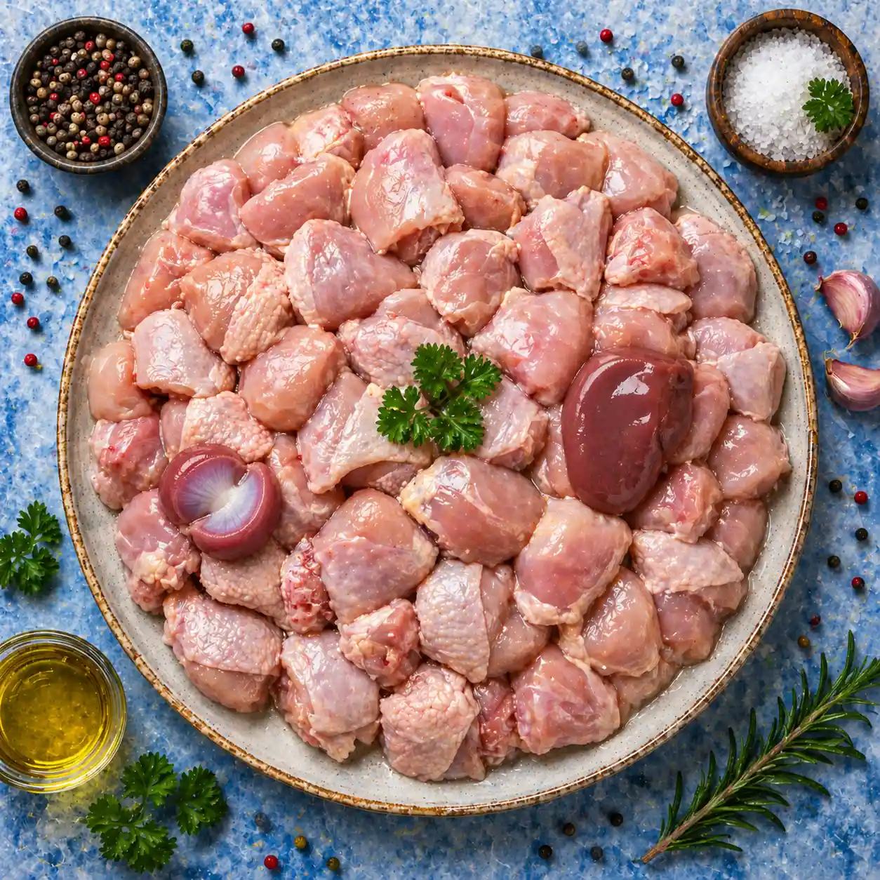Chicken Curry Cut Without Skin With liver and gizzard